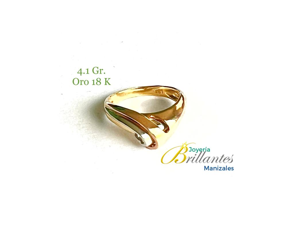 Anillo Tres Oros Oro 18 Kilates Joyer a Brillantes Joyer a y